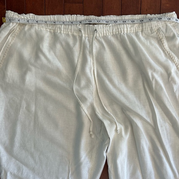Vintage America Women’s White Relaxed Linen Pants Size XL - Picture 5 of 7